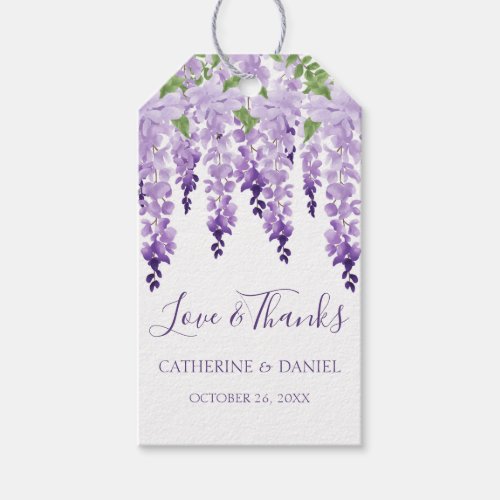 Watercolor Wisteria Wedding Gift Tags