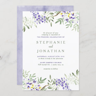 Watercolor Wisteria Wedding Invitation