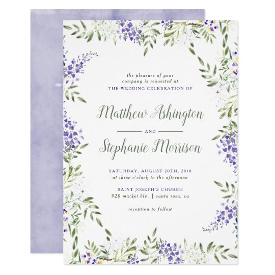 Watercolor Wisteria Wedding Invitation | Zazzle.com