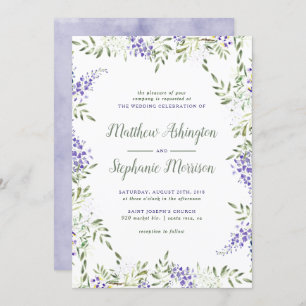 Watercolor Wisteria Wedding Invitation