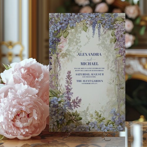 Watercolor Wisteria Wedding Invitation