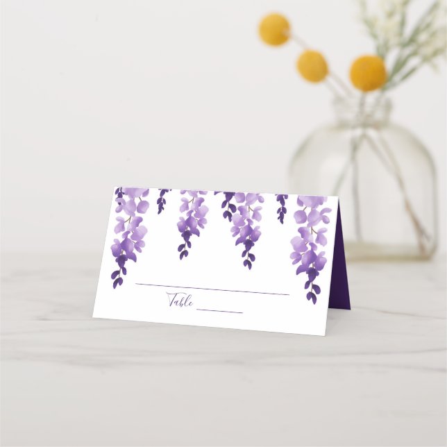 Watercolor Wisteria | Wedding Place Card (Front)