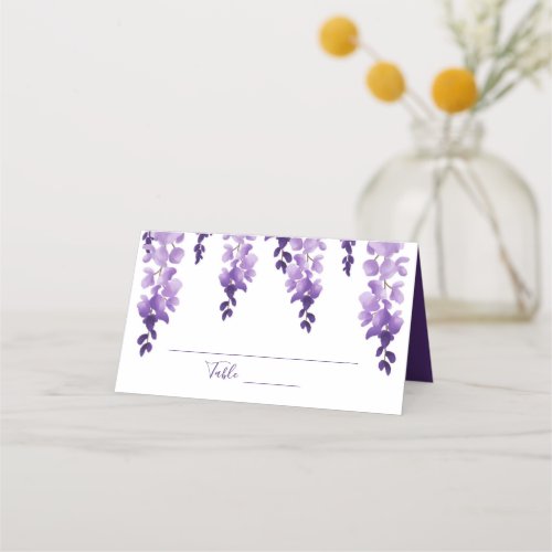 Watercolor Wisteria  Wedding Place Card