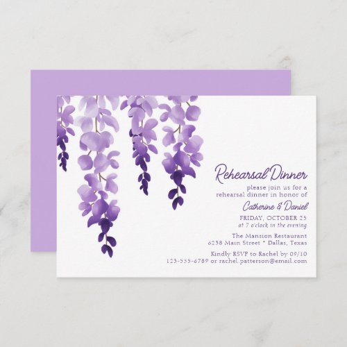 Watercolor Wisteria Wedding Rehearsal Dinner Enclosure Card