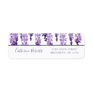 Watercolor Wisteria Wedding Return Address Label