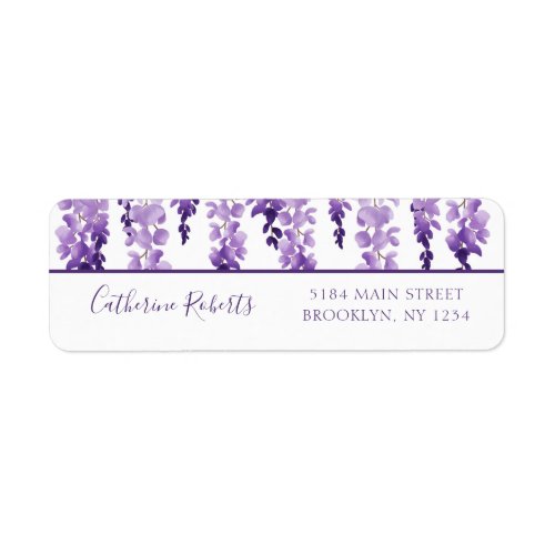 Watercolor Wisteria Wedding Return Address Label
