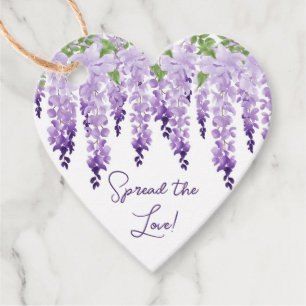 Watercolor Wisteria Wedding Spread The Love Script Favor Tags