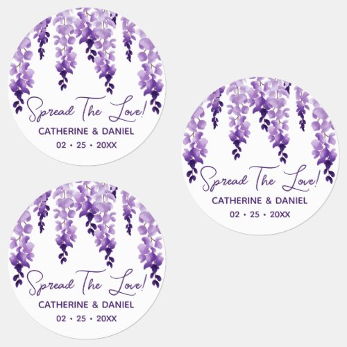 Watercolor Wisteria Wedding Spread The Love Script Labels