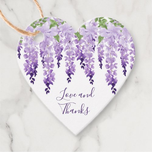 Watercolor Wisteria Wedding Thank You Favor Tags