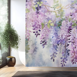 Watercolor Wisteria Whispers Shower Curtain