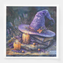 Watercolor Witch's Hat with Florals for Decoupage
