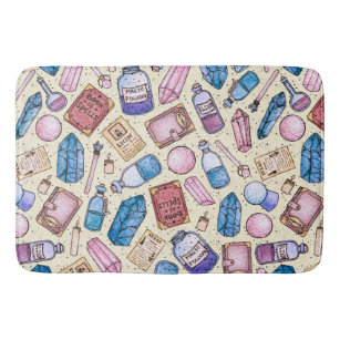 Watercolor Witchy Pattern Bath Mat