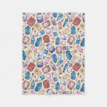 Watercolor Witchy Pattern Fleece Blanket