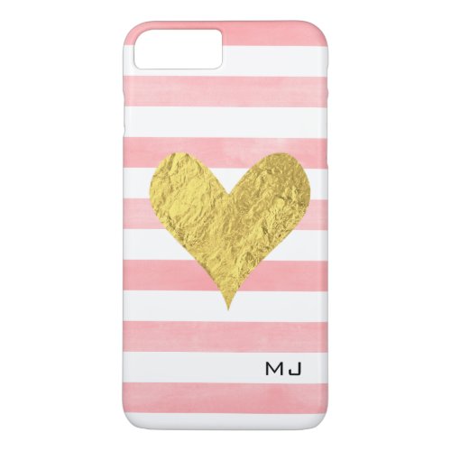 Watercolor with Gold Foil Heart iPhone 8 Plus7 Plus Case