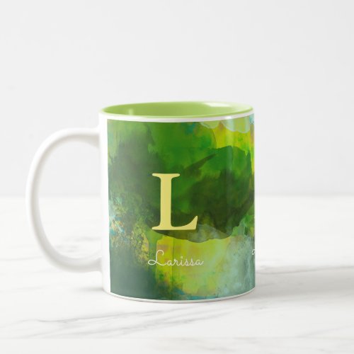 watercolor with name  initial nice_looking Two_Tone coffee mug