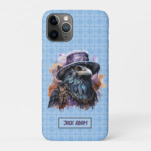 Watercolor Wizard Raven Bird Customize Name iPhone 11 Pro Case