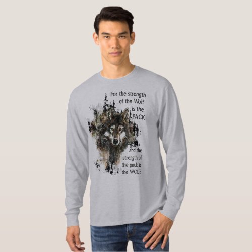 Watercolor Wolf Animal Family Pack Quote T_Shirt