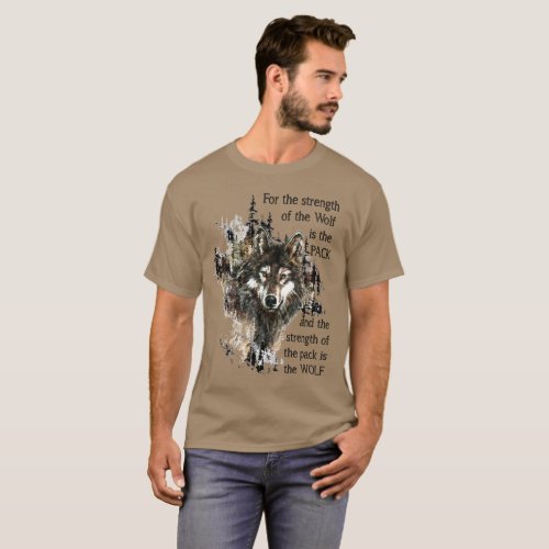 Watercolor Wolf Animal Family Pack Quote T_Shirt