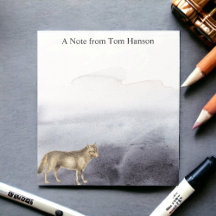 Watercolor Wolf Blue Clouds Personalized