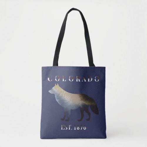 Watercolor Wolf Colorado 1876 Tote Bag