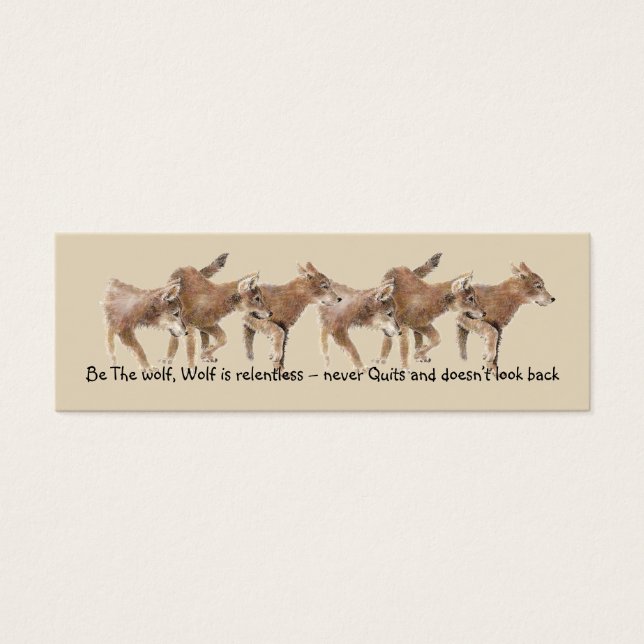 Watercolor Wolf Cubs Wildlife Quote BookMark (Front)