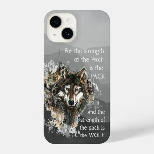 Watercolor Wolf Pack Family Quote Animal Nature iPhone 14 Case