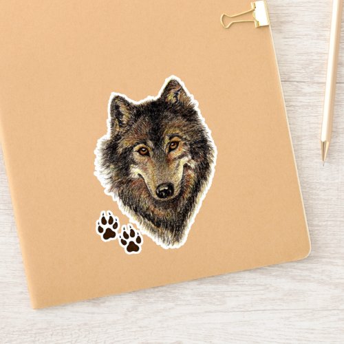 Watercolor Wolf Wildlife Animal Nature Art Sticker