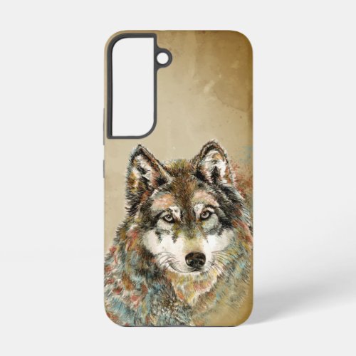 Watercolor Wolf Wolves Wildlife Nature Art Samsung Galaxy S22 Case