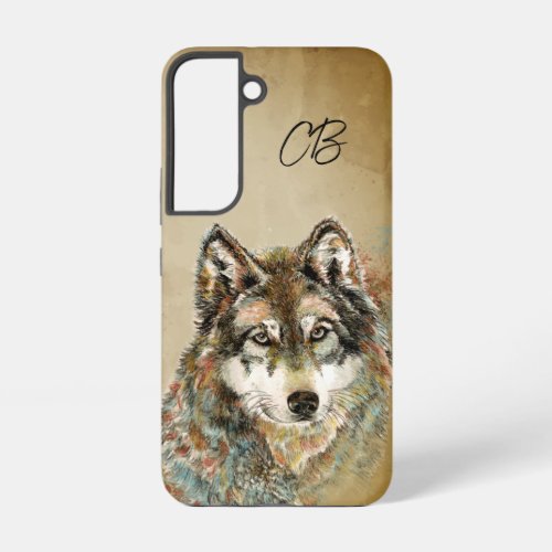 Watercolor Wolf Wolves Wildlife Nature Art Samsung Galaxy S22 Case