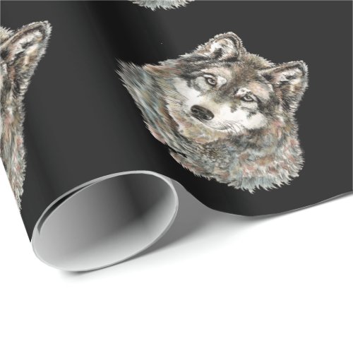 Watercolor Wolves  Animal Wolf  Nature Art Wrapping Paper