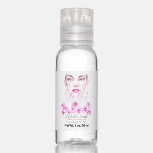Watercolor woman and roses beauty salon branding T Hand Sanitizer