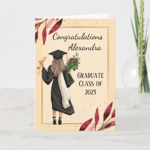 Watercolor Woman's Graduation Card