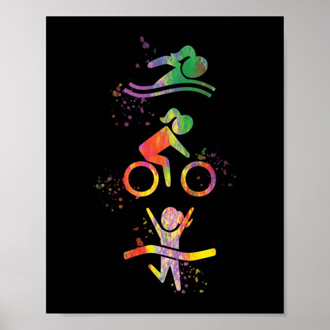 Watercolor Womens Triathlon Poster (Front)