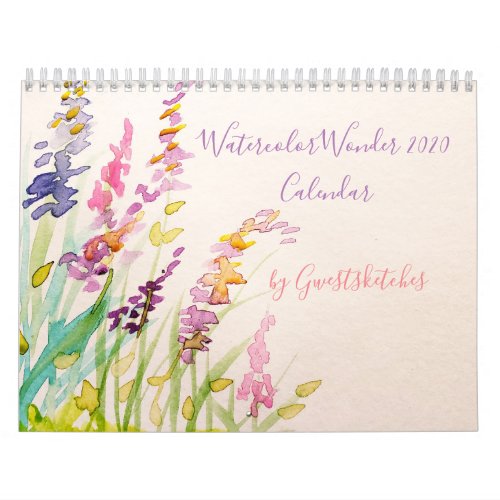 Watercolor Wonder 2020 Calendar by Gwestsketches