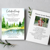 Watercolor Wooded Lake Celebration of Life Photo