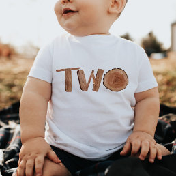 Watercolor Wooden 2nd Birthday Boy Baby T-Shirt