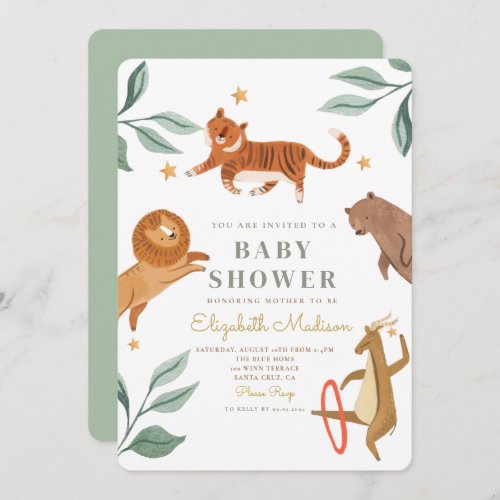 Watercolor Woodland Animal Baby Shower invitation