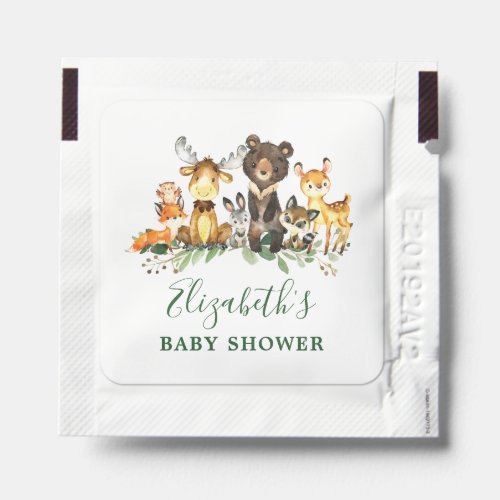 Watercolor Woodland Animals Baby Shower Hand Sanitizer Packet