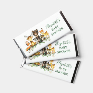 Watercolor Woodland Animals Baby Shower Hershey Bar Favors