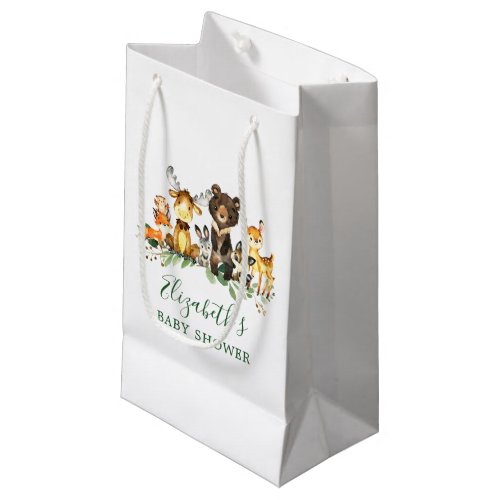 Watercolor Woodland Animals Baby Shower Small Gift Bag