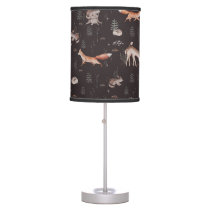 Watercolor Woodland Animals Baby Shower Table Lamp
