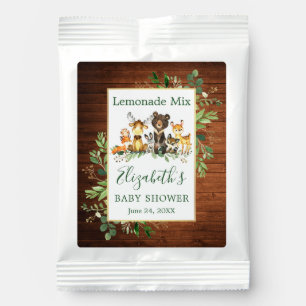 Watercolor Woodland Animals Baby Shower Wood Lemonade Drink Mix