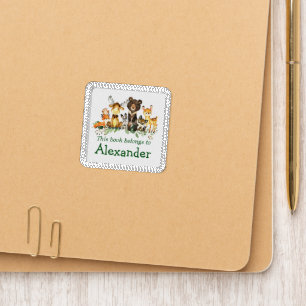 Watercolor Woodland Animals Book Keepsake Sticker Patch