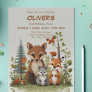 Watercolor Woodland Animals Greenery 2nd Birthday  Invitation