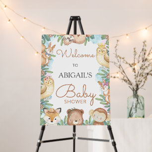 Watercolor Woodland Animals Welcome Foam Board