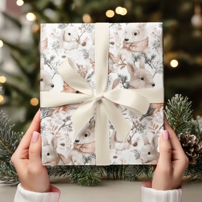 Watercolor Woodland Animals  Wrapping Paper