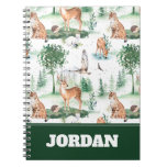 Watercolor Woodland Baby Animal Pattern Notebook