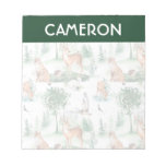 Watercolor Woodland Baby Animal Pattern Notepad