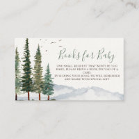 Watercolor Woodland Baby Shower Book Request  Enclosure Card