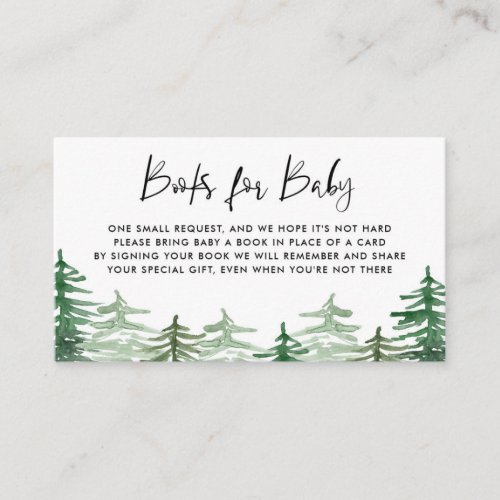 Watercolor Woodland Baby Shower Book Request